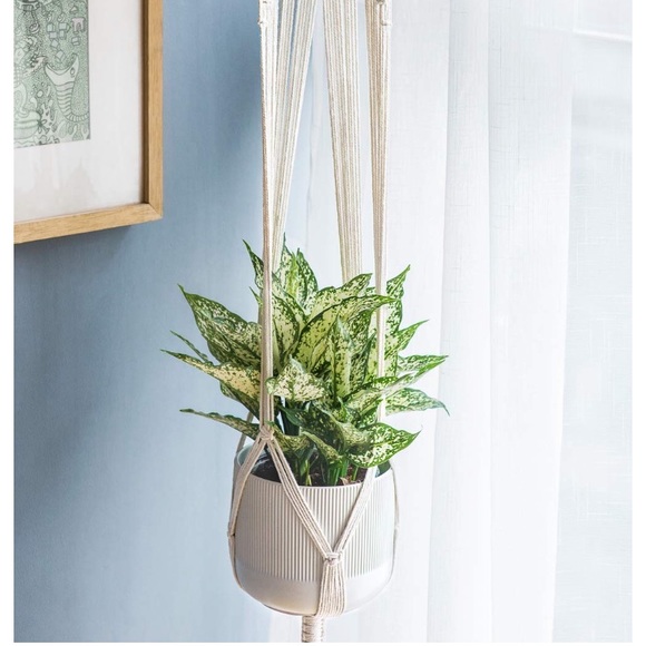 Set of 3 Boho Macrame Hanging Planters Home Decor - Picture 6 of 8